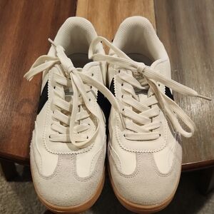 Women's White and Gray Sneakers